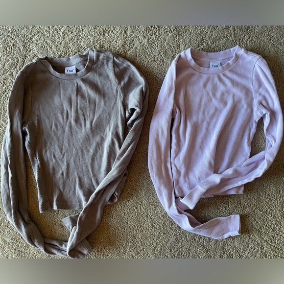 TNA Women's Crew Neck Sweater Set - Brown and Pink - Picture 1 of 5